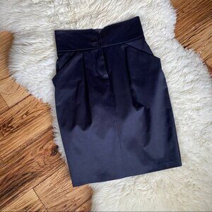 Sisley Navy Sheen Pencil Skirt XS